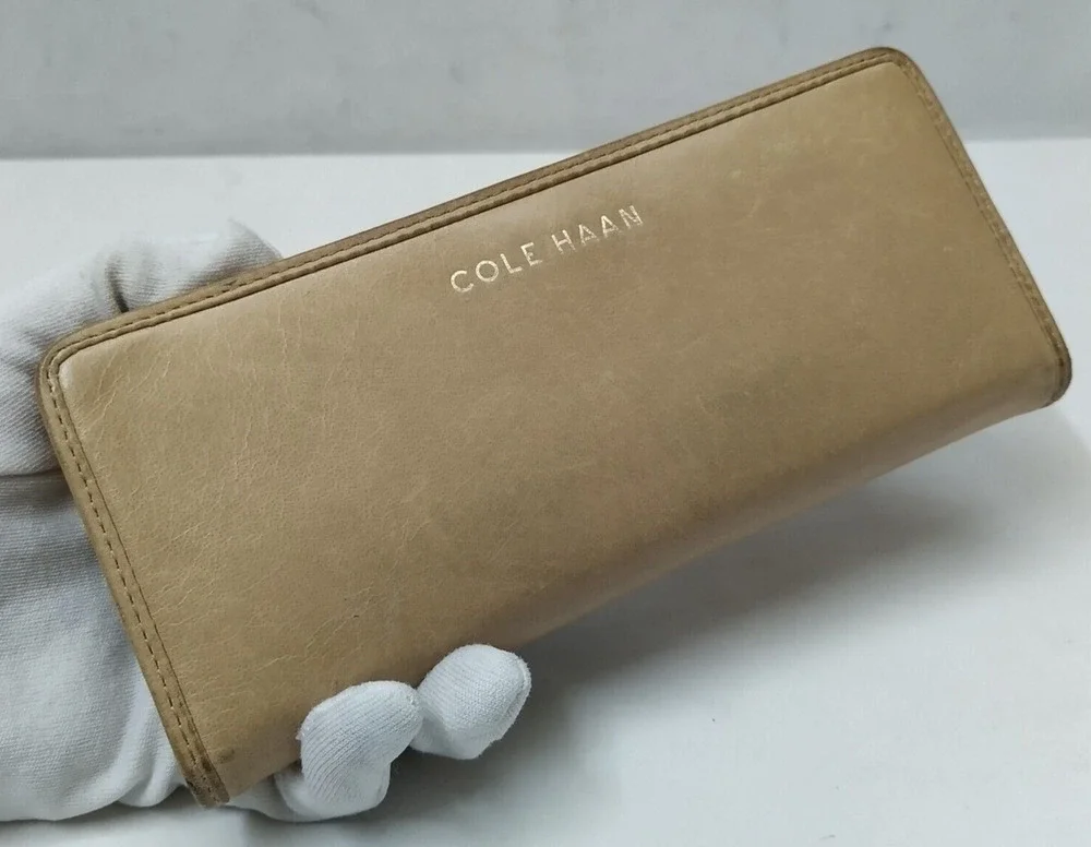 Cole Haan Tan Leather Credit Card Bifold Long Wallet